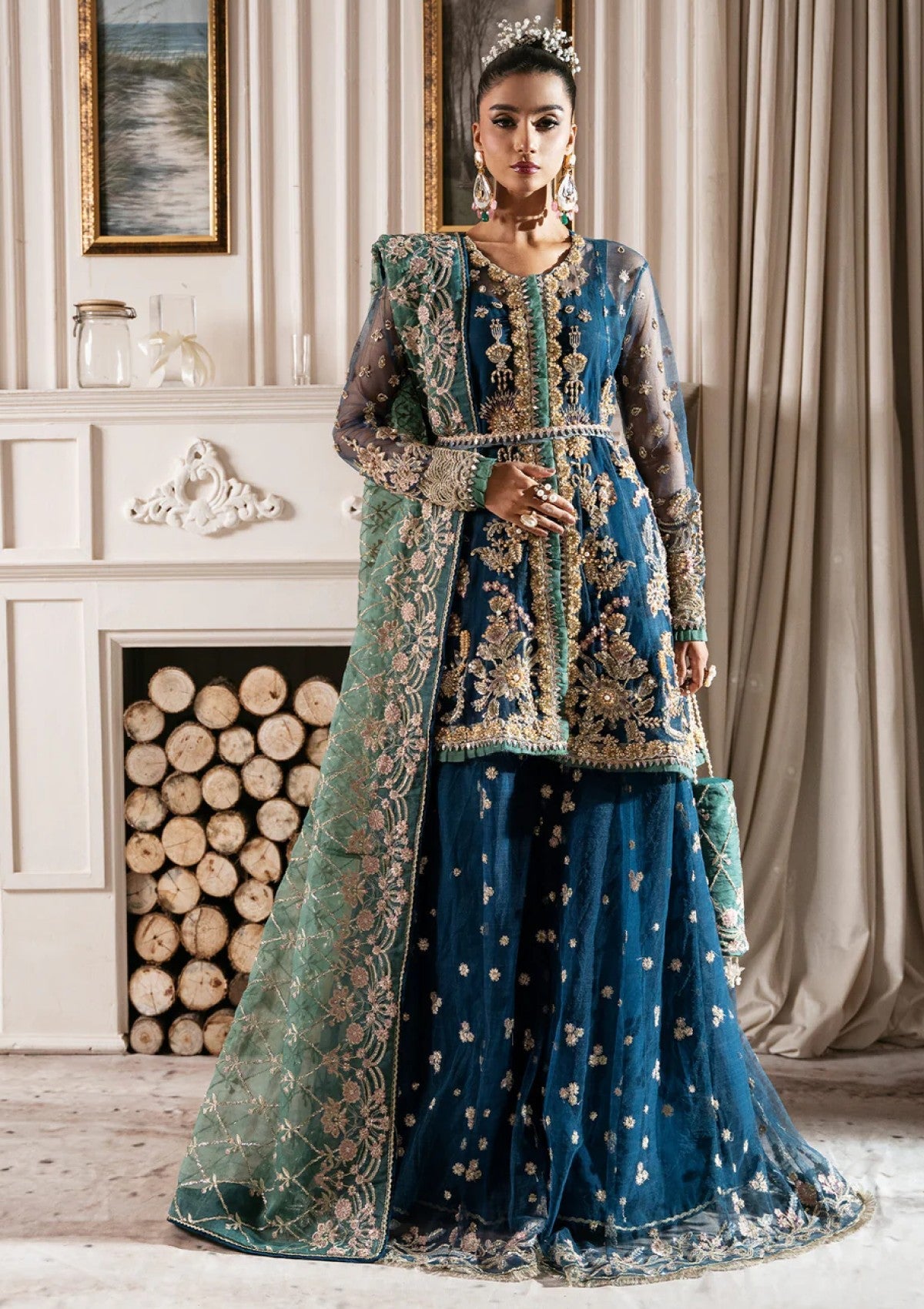 Formal Collection - Inayat - Luxury Wedding - ILW24#06 - REGAL SAPPHIRE - Official Inayat - Agha Fabrics UK