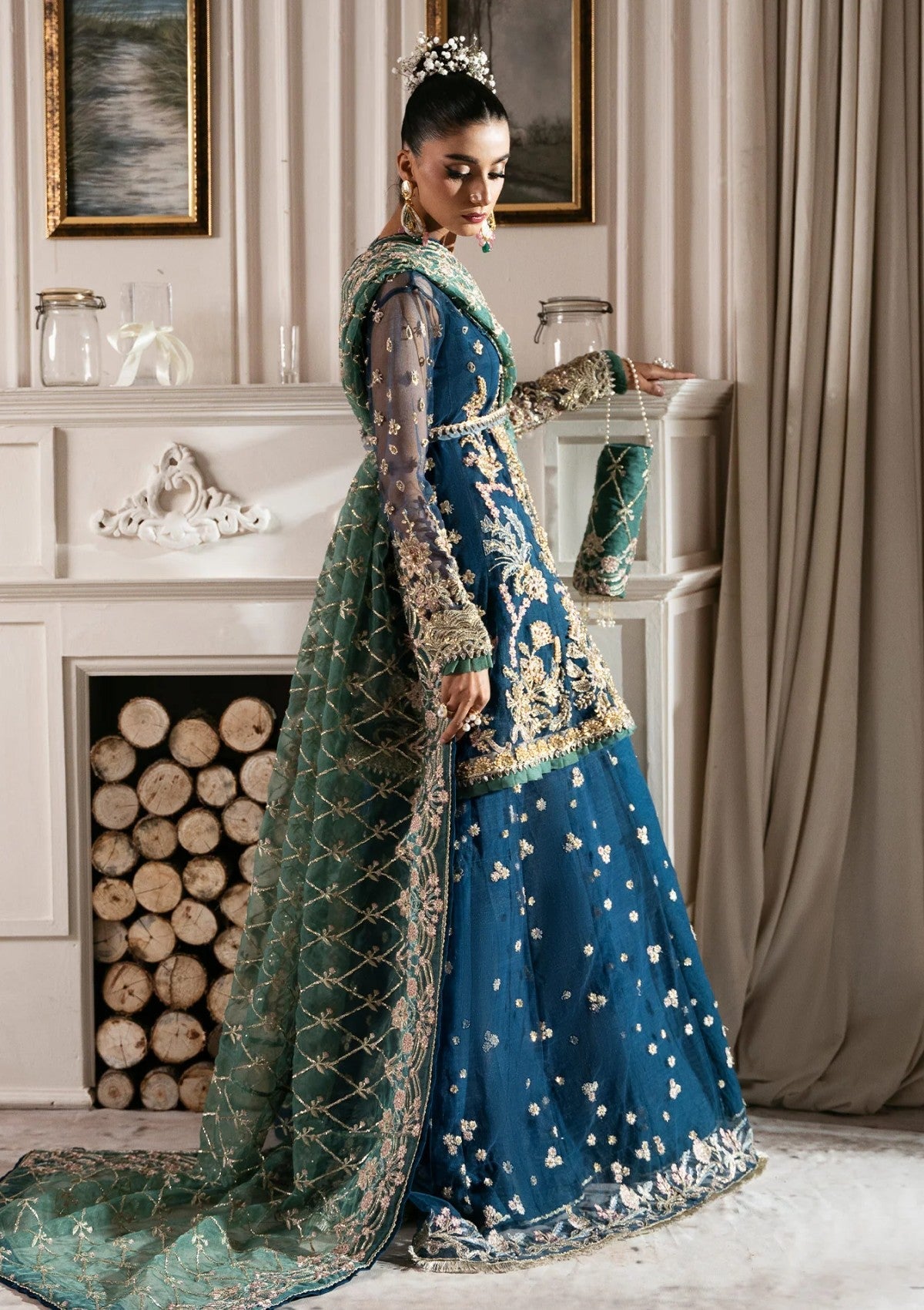 Formal Collection - Inayat - Luxury Wedding - ILW24#06 - REGAL SAPPHIRE - Official Inayat - Agha Fabrics UK