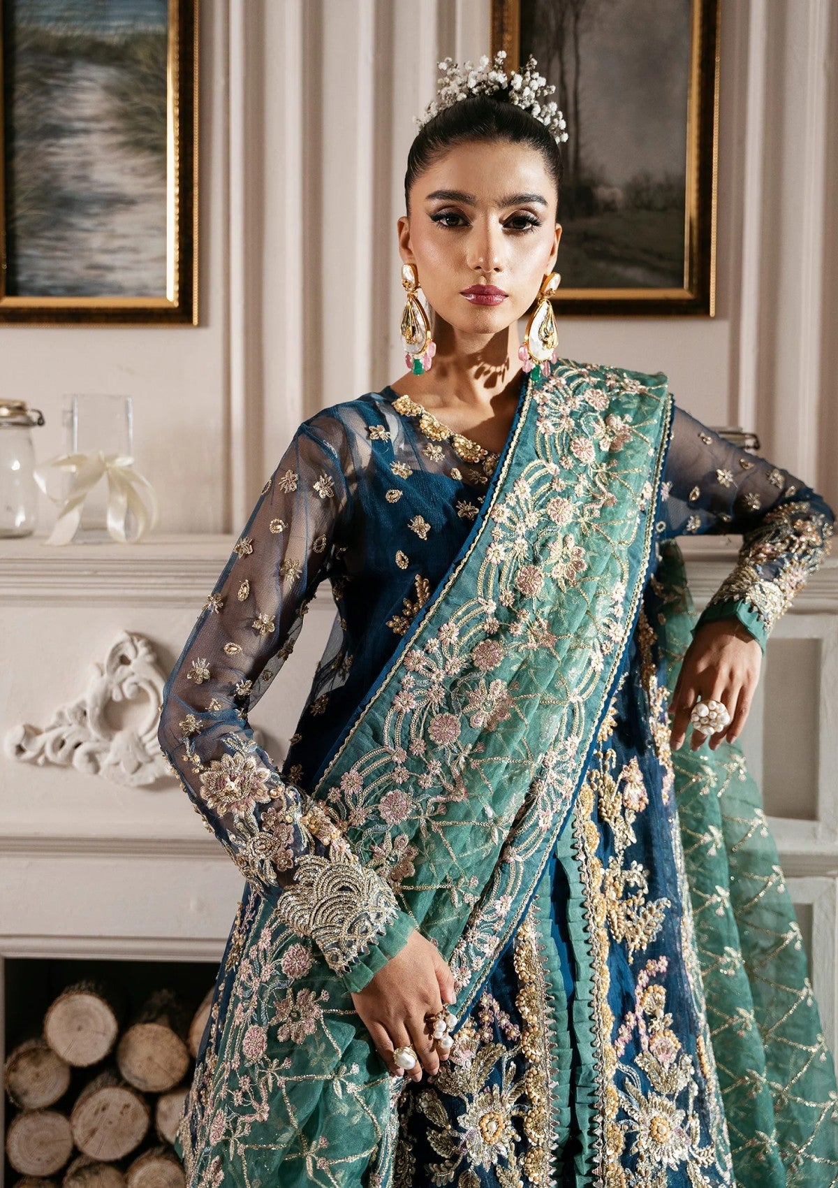 Formal Collection - Inayat - Luxury Wedding - ILW24#06 - REGAL SAPPHIRE - Official Inayat - Agha Fabrics UK