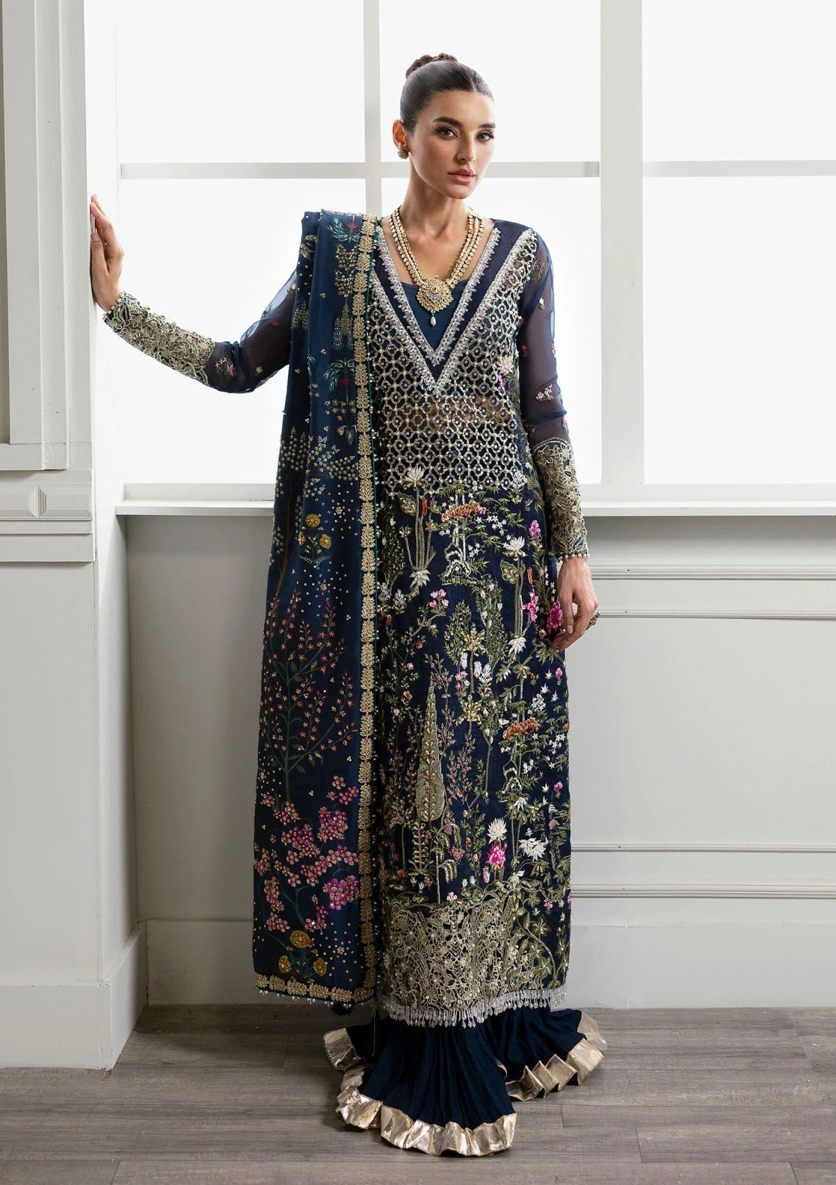 Formal Collection - Crimson - Crimson x Saira Shakira - Wedding 24 - Majestic Cypress - Official Crimson - Agha Fabrics UK