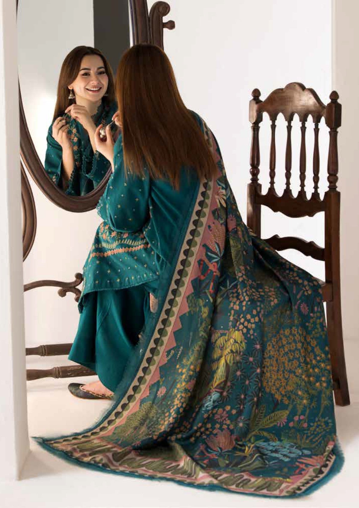 Winter Collection - Sobia Nazir - Winter Shawl - D#05A - Official Sobia Nazir - Agha Fabrics UK