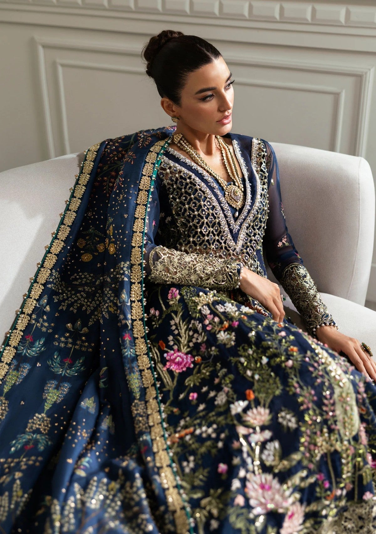 Formal Collection - Crimson - Crimson x Saira Shakira - Wedding 24 - Majestic Cypress - Official Crimson - Agha Fabrics UK