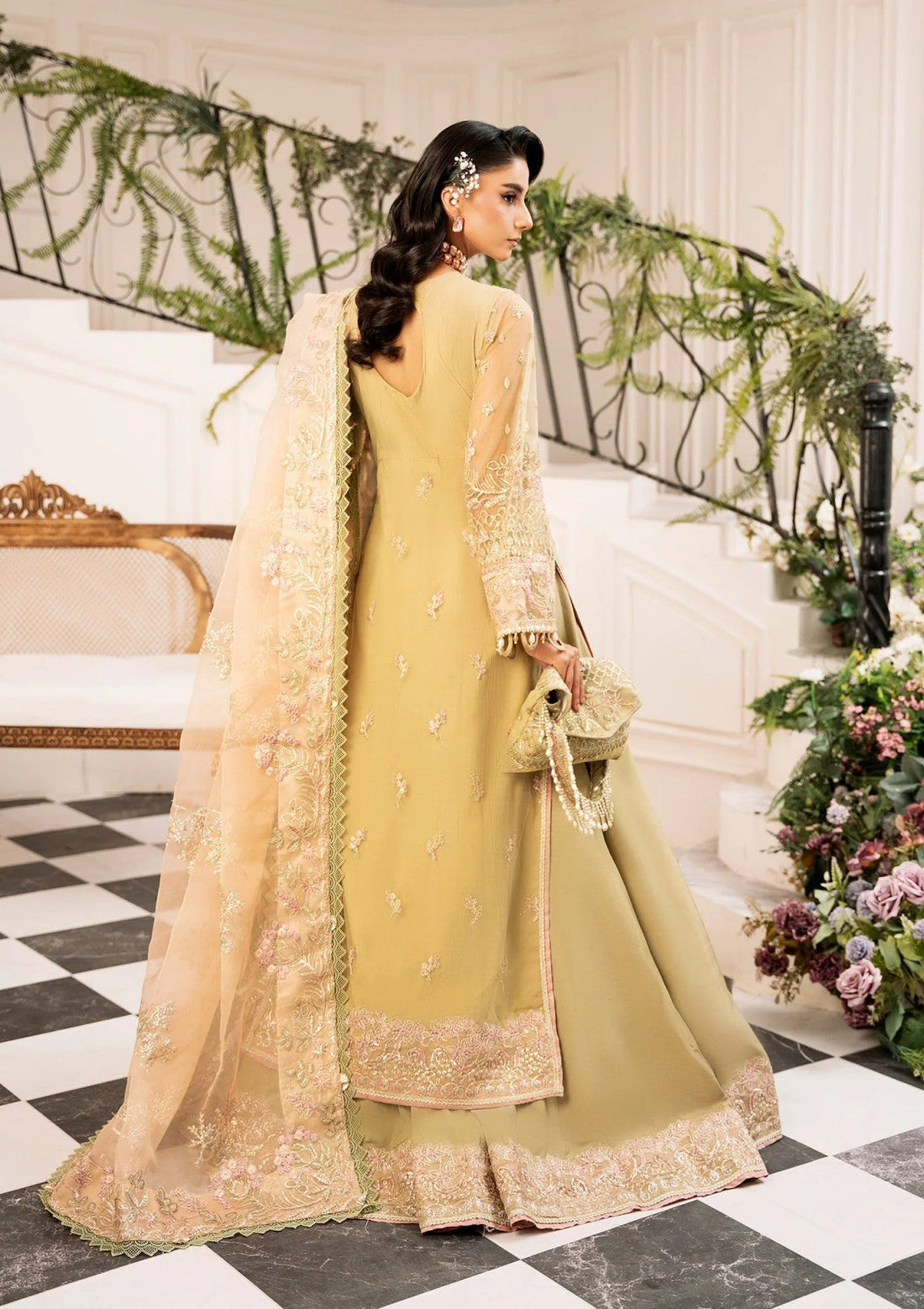 Formal Collection - Inayat - Luxury Wedding - ILW24#01 - BREWING MATCHA - Official Inayat - Agha Fabrics UK