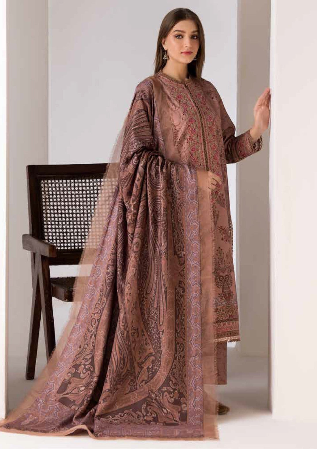 Winter Collection - Sobia Nazir - Winter Shawl - D#07A - Official Sobia Nazir - Agha Fabrics UK