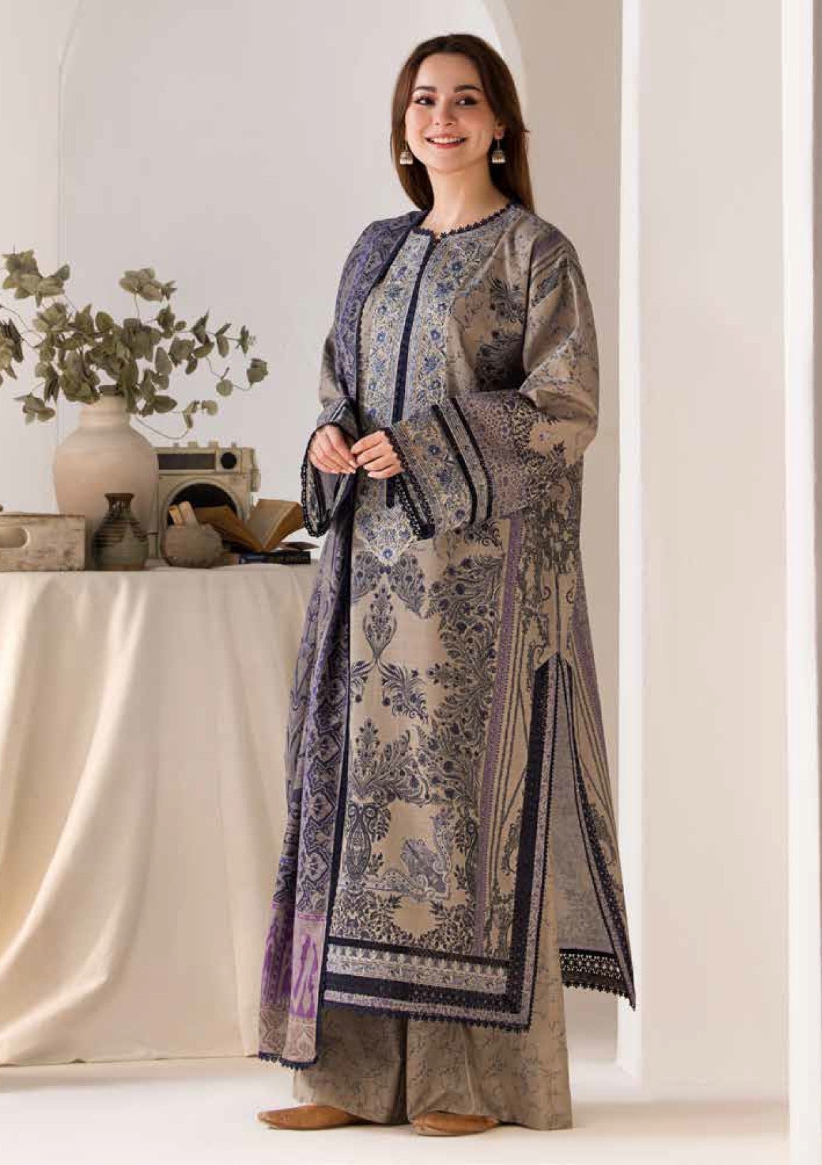 Winter Collection - Sobia Nazir - Winter Shawl - D#07B - Official Sobia Nazir - Agha Fabrics UK