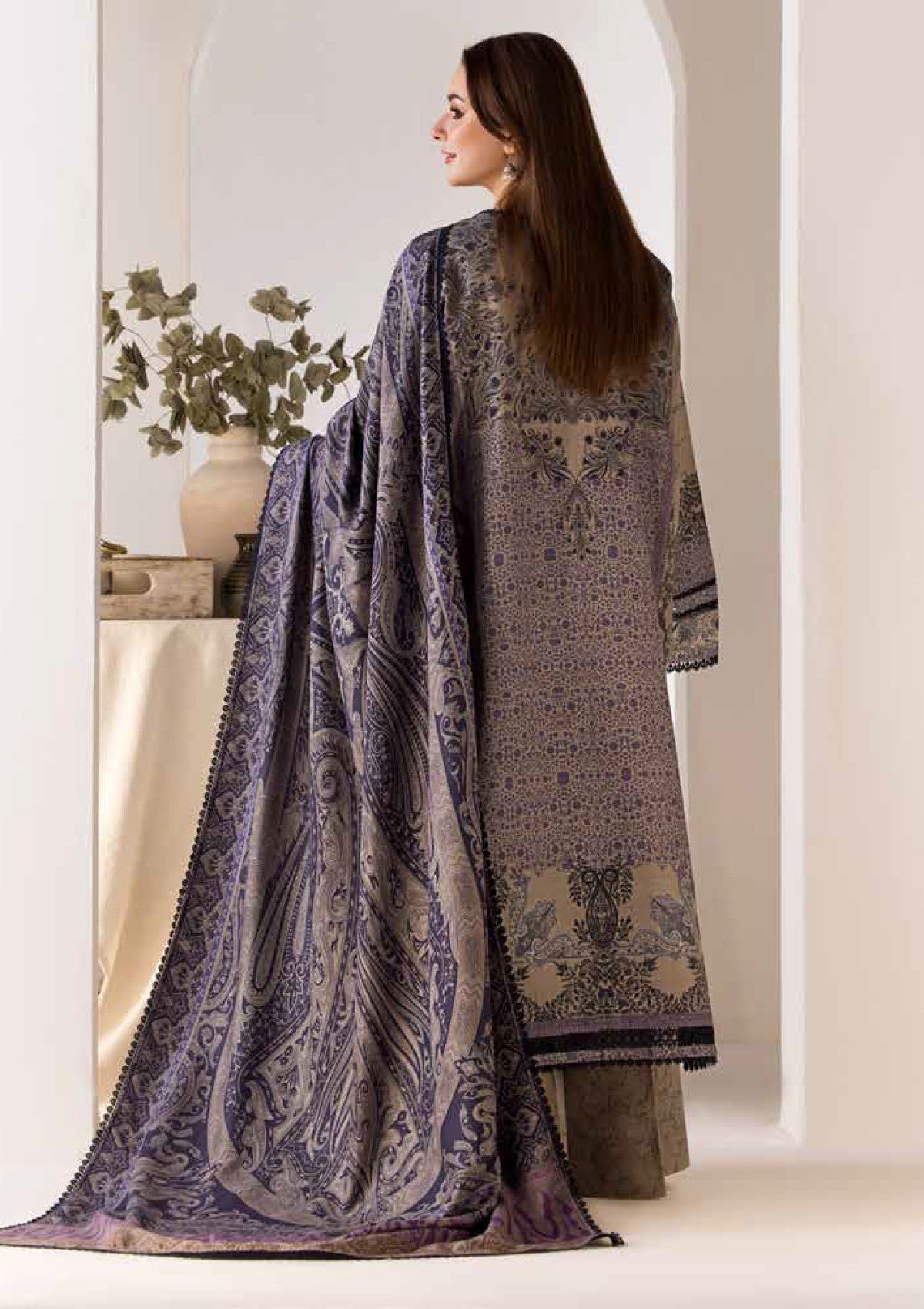 Winter Collection - Sobia Nazir - Winter Shawl - D#07B - Official Sobia Nazir - Agha Fabrics UK