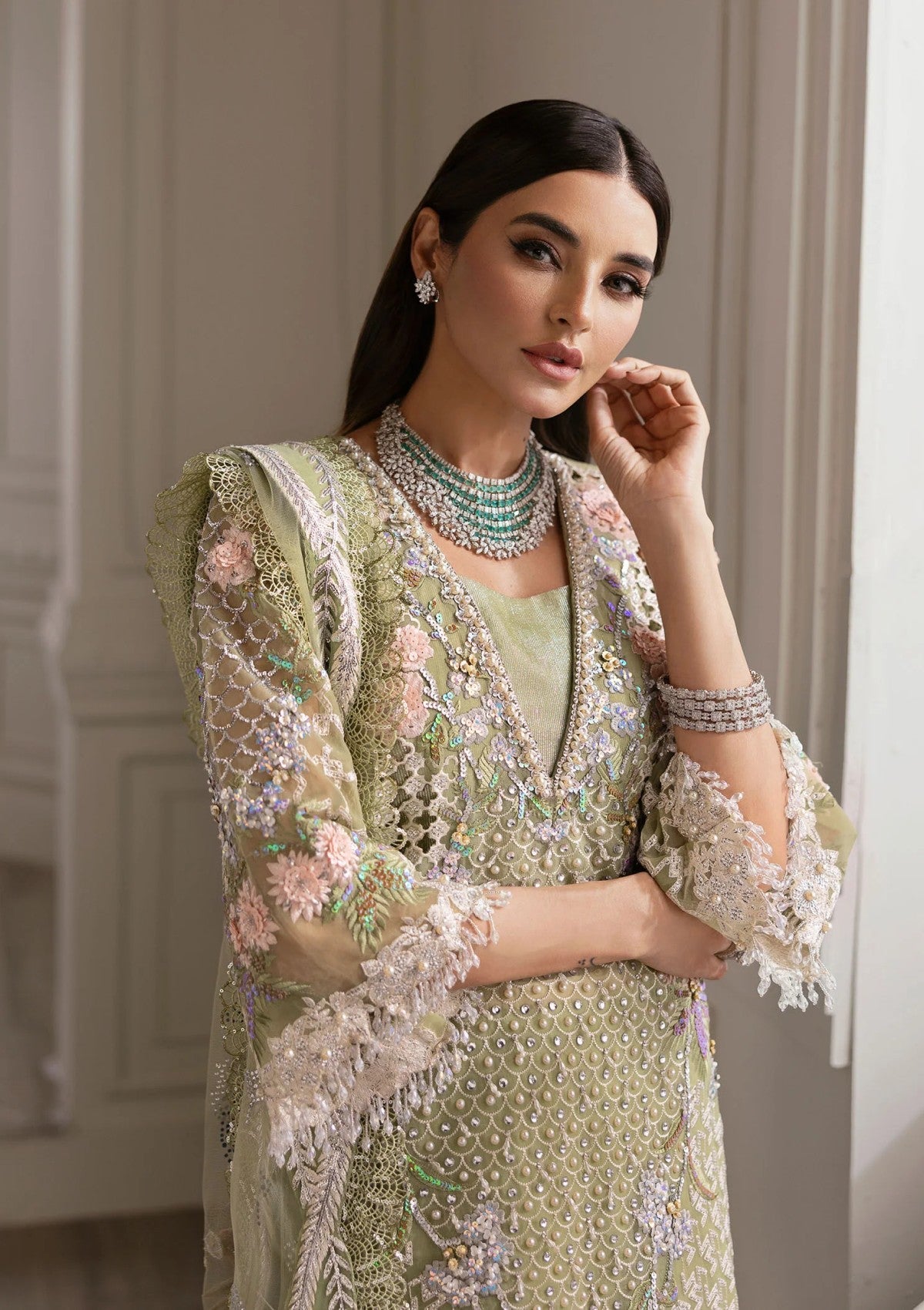 Formal Collection - Crimson - Crimson x Saira Shakira - Wedding 24 - Sparkle Cascade - Official Crimson - Agha Fabrics UK