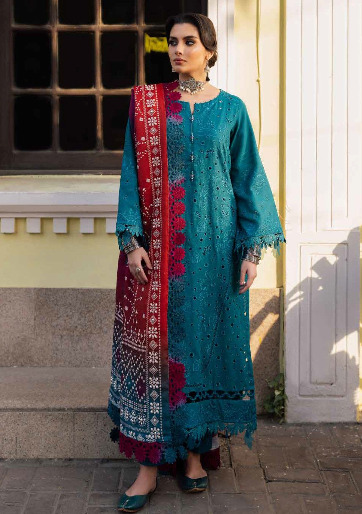 Nureh - Bazaar - Chikankari Khaddar - NE#112 - Official Nureh - Agha Fabrics UK