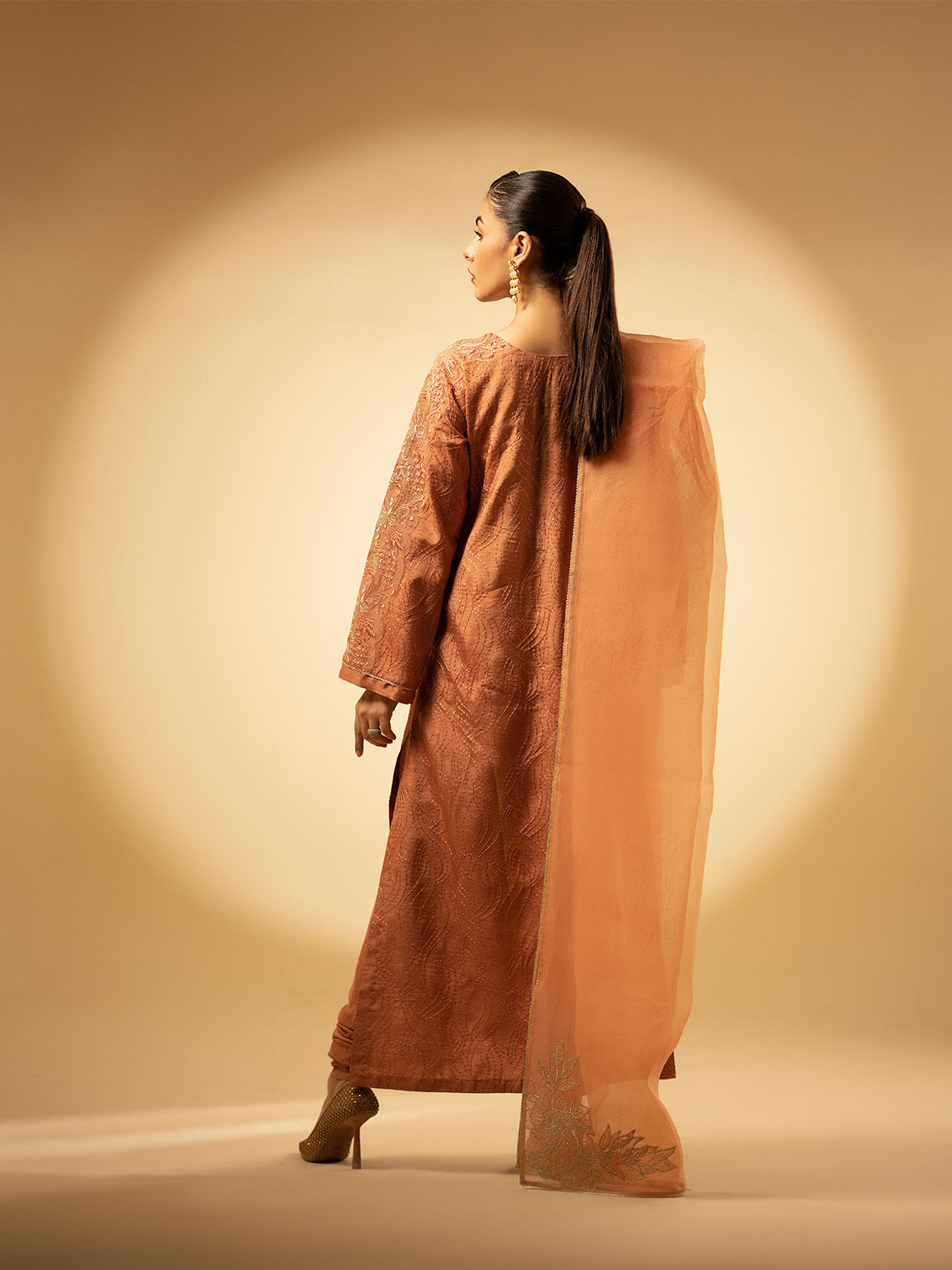 Fozia Khalid | Eid Edit 24 | Peach Hues - Official Fozia Khalid - Agha Fabrics UK