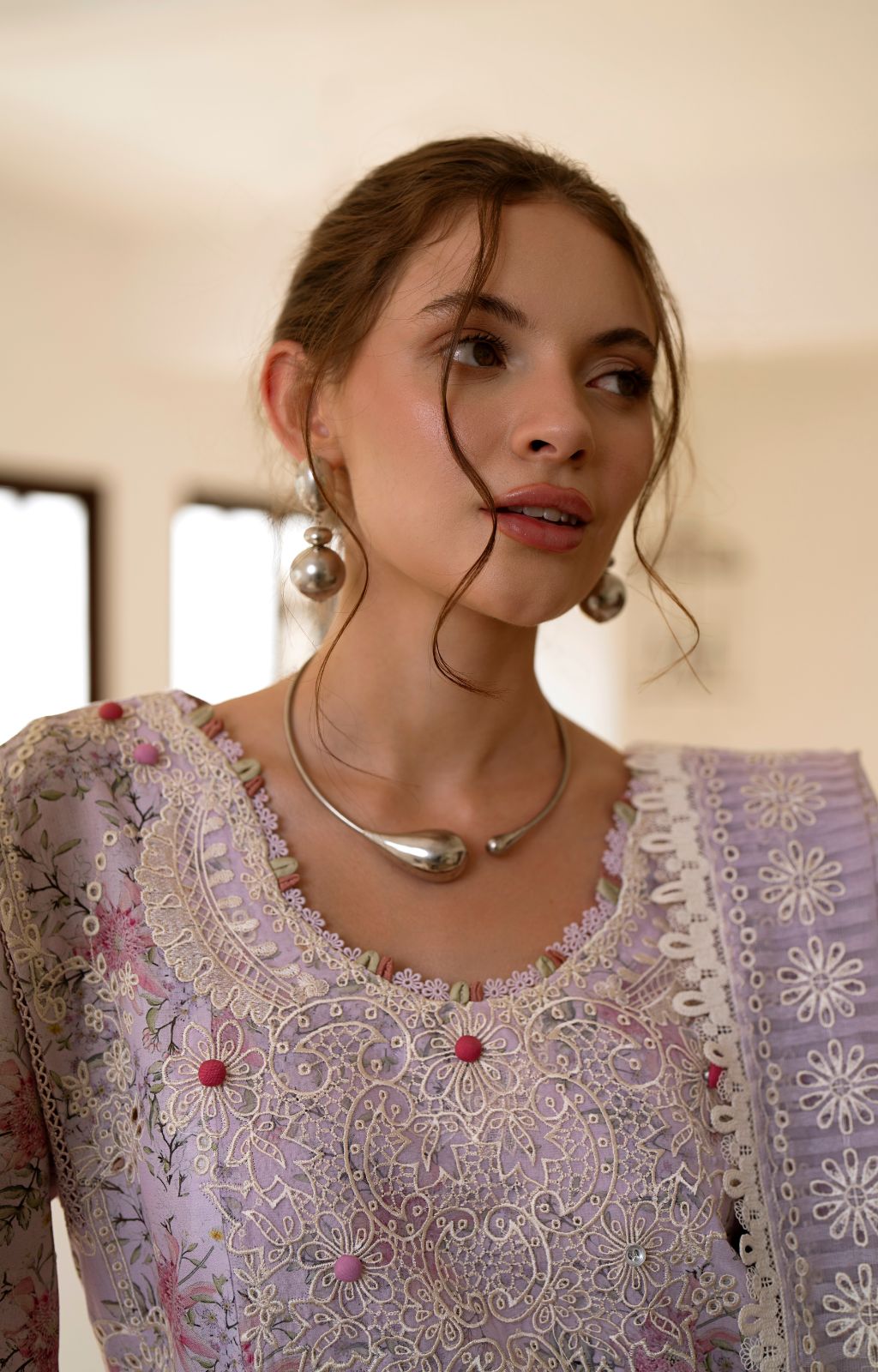 AJR Couture | Printakari Lawn 25 | Pearl - Official AJR Couture - Agha Fabrics UK