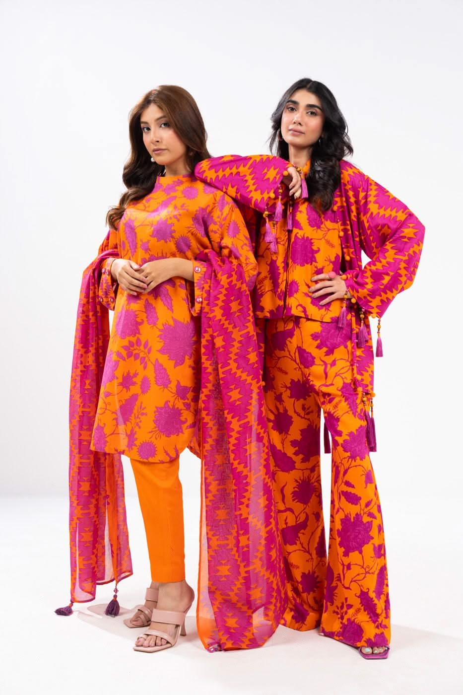 Winter Collection - Al Karam - Unstitched 24 - FW-37-24-ORANGE - Official Al Karam - Agha Fabrics UK