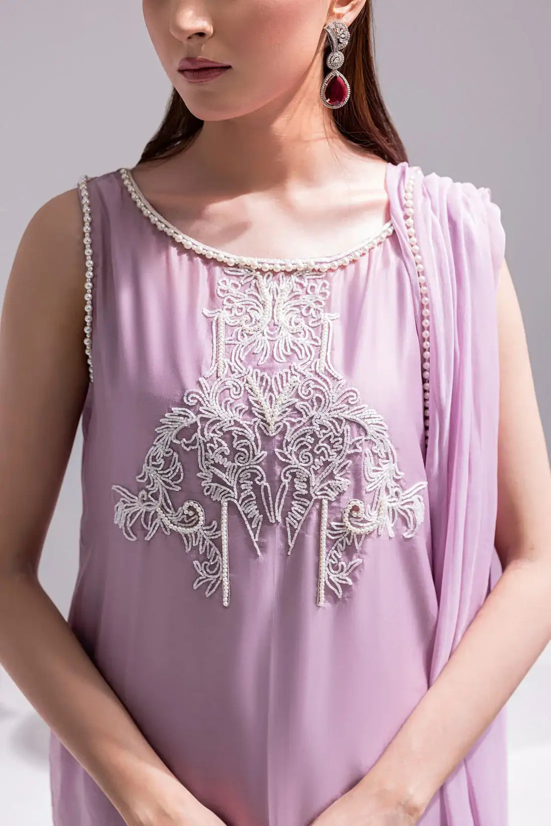 Amani | Aira Festive Wear | ZEEN ÃÂ¢- Hand Embellished Short Shirt with Slim Fit Shalwar & Chiffon Dupatta - Official Amani - Agha Fabrics UK