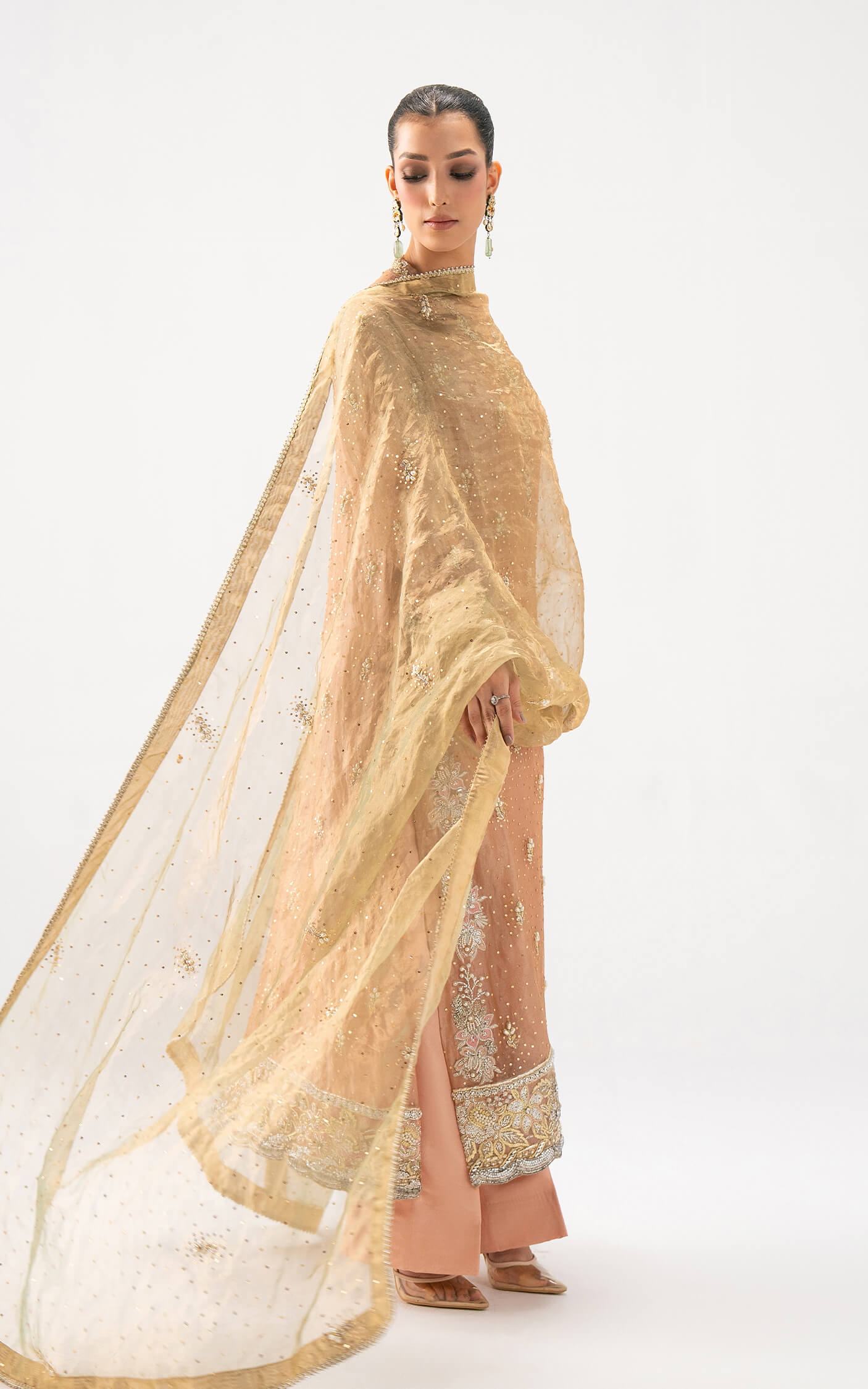 Asifa and Nabeel | Lyle Luxury Formals 25 | Peach Aura - Official Asifa and Nabeel - Agha Fabrics UK