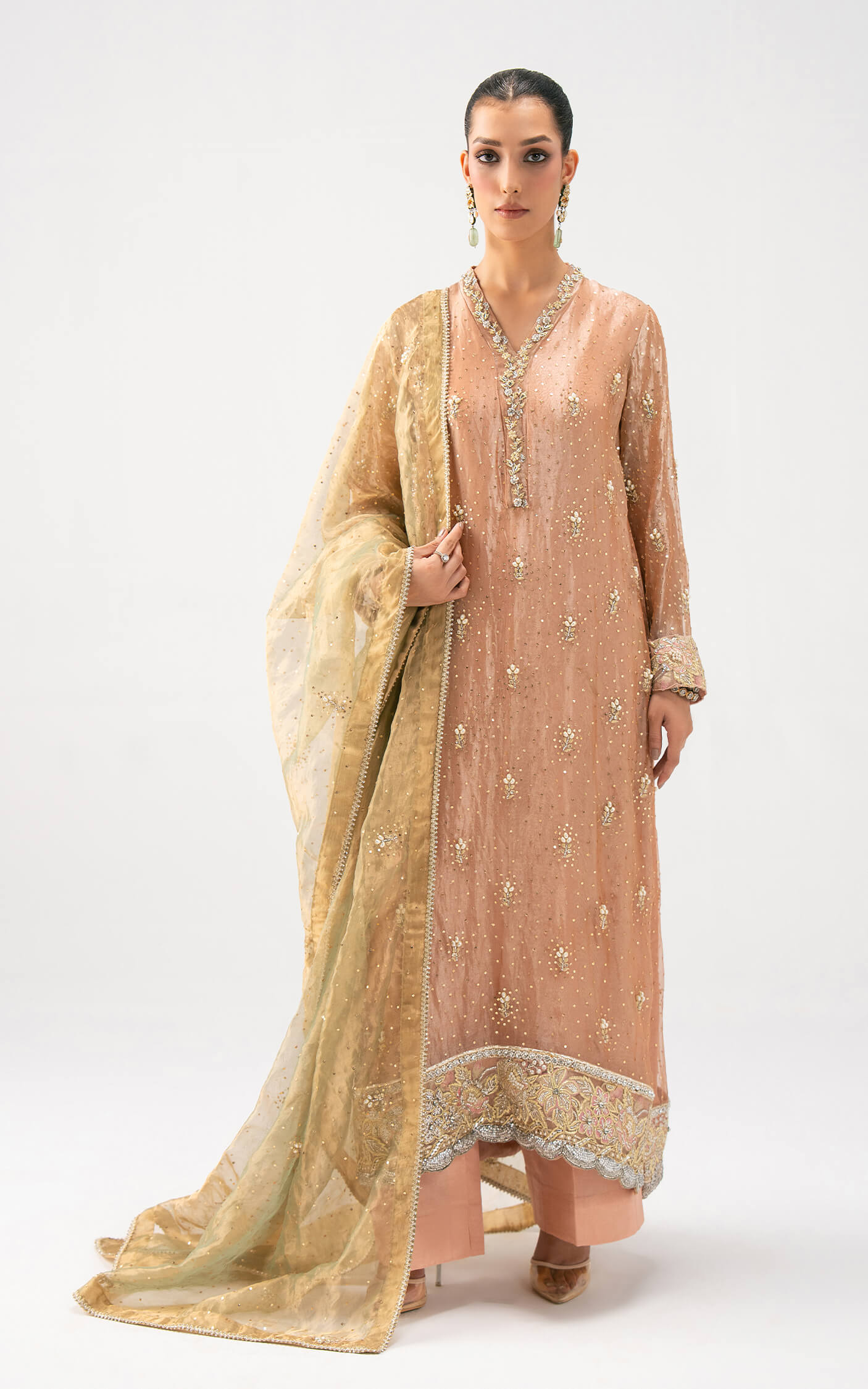Asifa and Nabeel | Lyle Luxury Formals 25 | Peach Aura - Official Asifa and Nabeel - Agha Fabrics UK