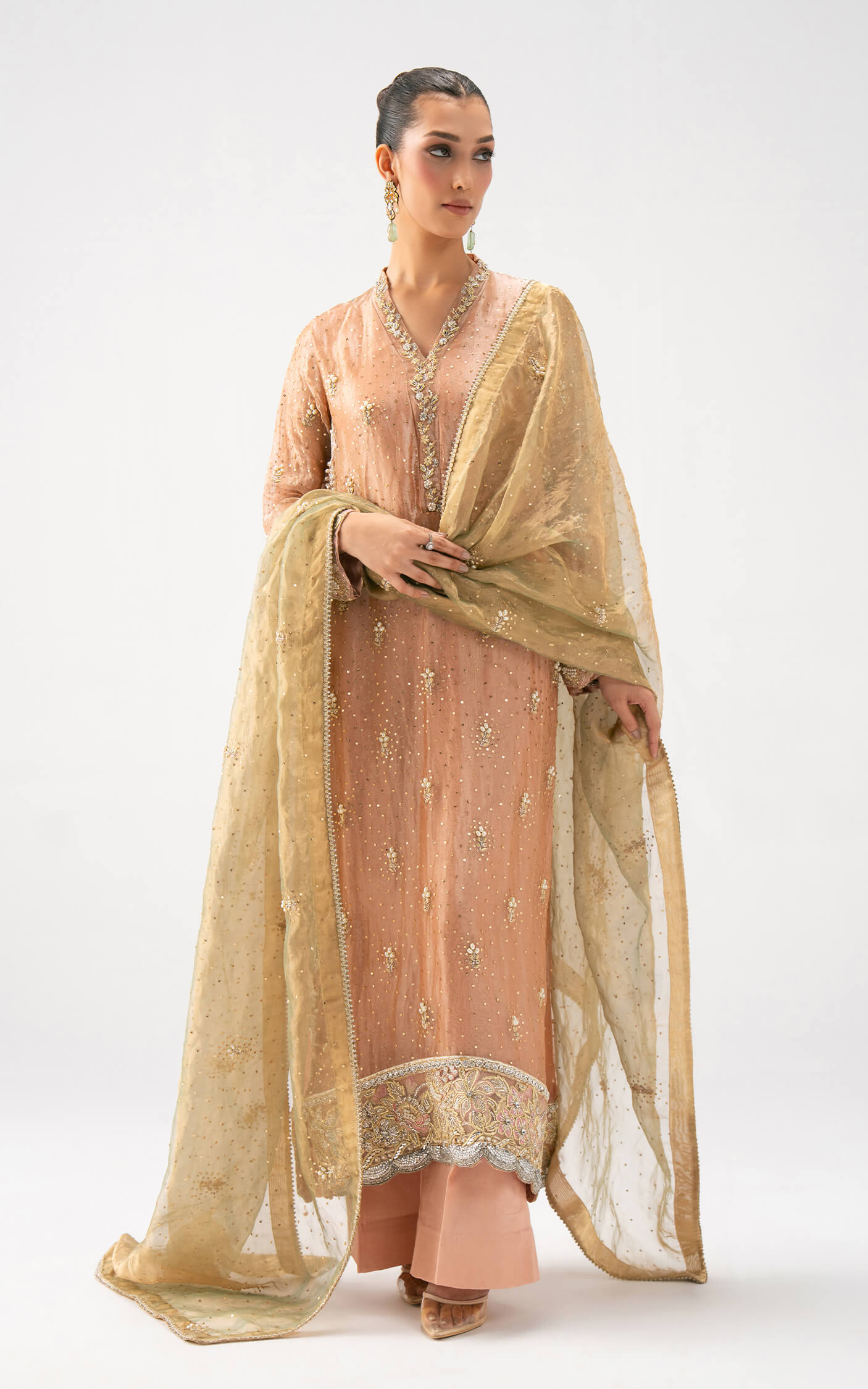 Asifa and Nabeel | Lyle Luxury Formals 25 | Peach Aura - Official Asifa and Nabeel - Agha Fabrics UK