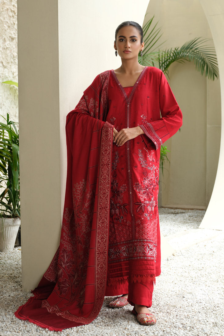 Marjjan | Aangan Embroidered Viscose | MDS-75 (RED) - Official Marjjan - Agha Fabrics UK