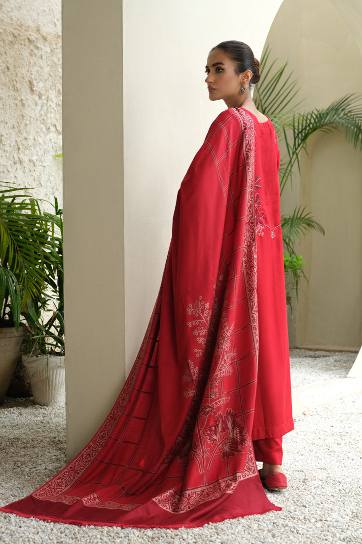 Marjjan | Aangan Embroidered Viscose | MDS-75 (RED) - Official Marjjan - Agha Fabrics UK