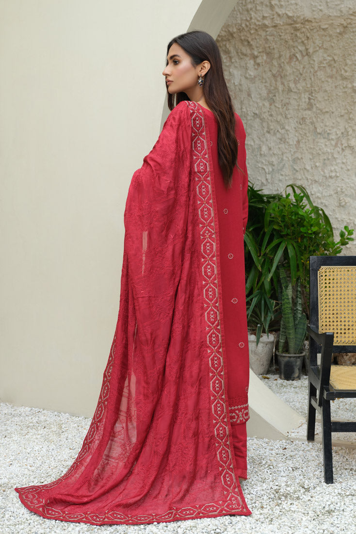 Marjjan | Aangan Embroidered Viscose | SKC-100 (RED) - Official Marjjan - Agha Fabrics UK