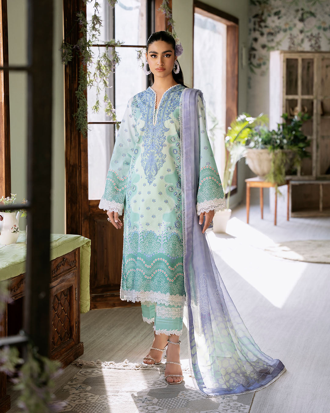Roheenaz | Flora Printed Lawn | Elysium