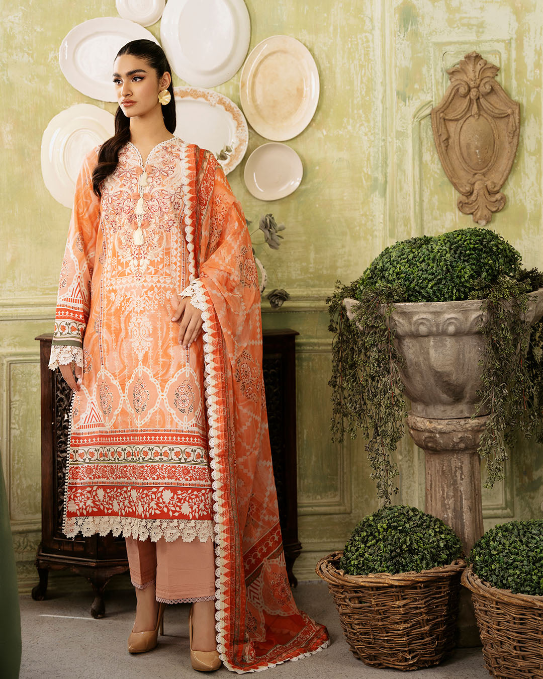 Roheenaz | Flora Printed Lawn | Cascade