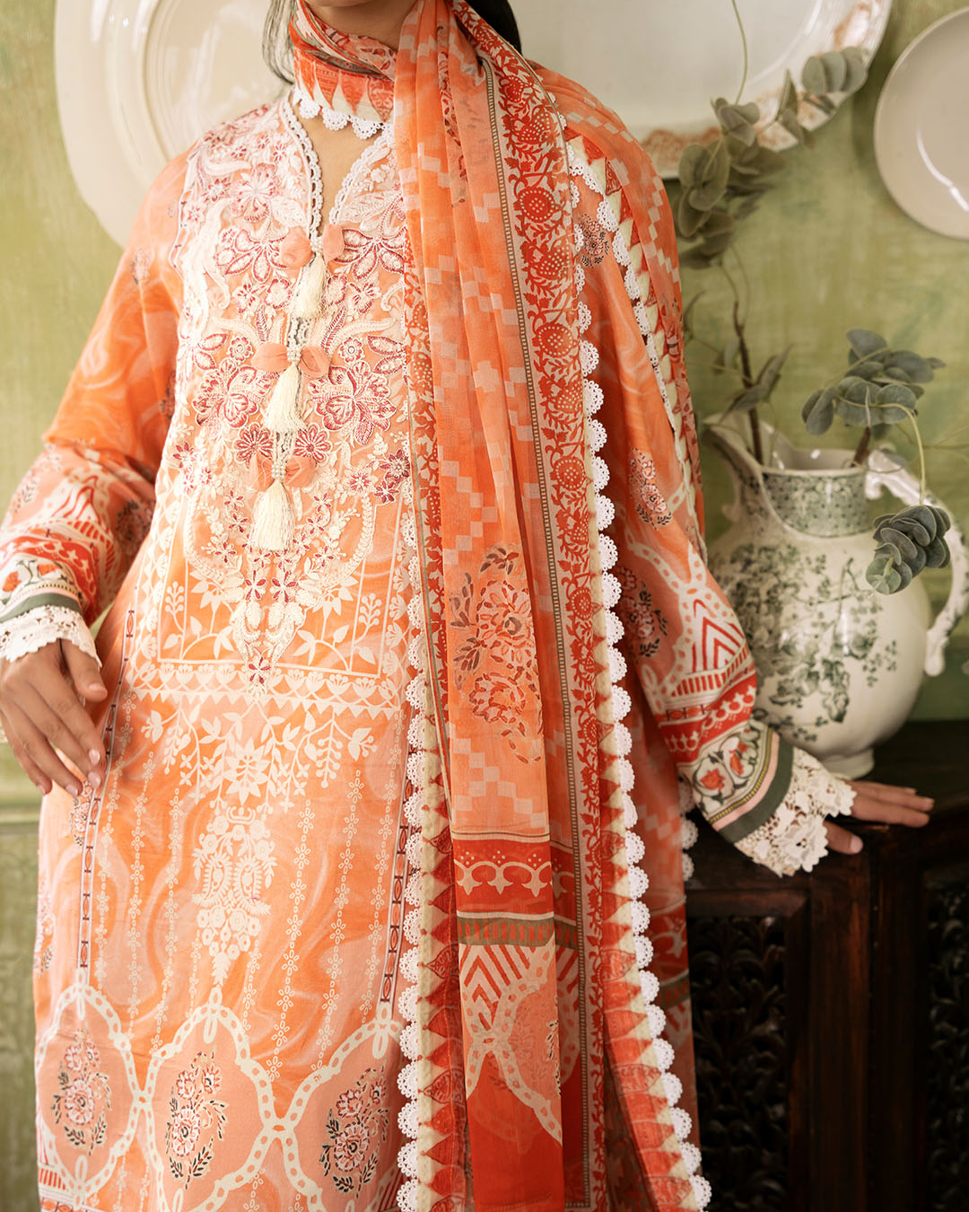 Roheenaz | Flora Printed Lawn | Cascade