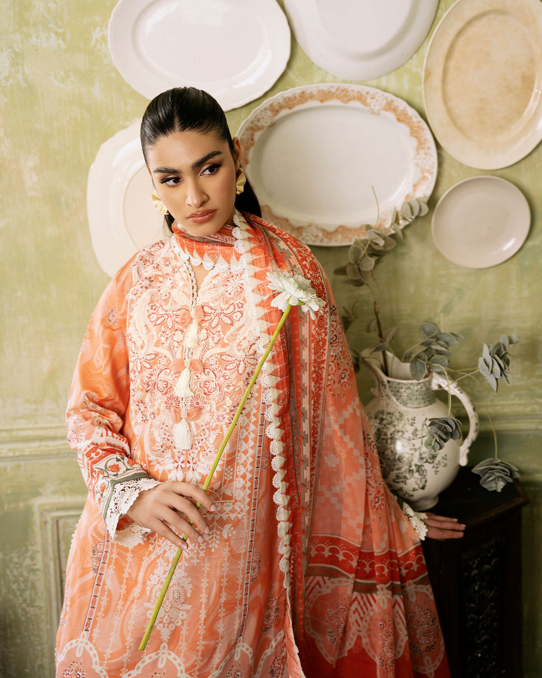 Roheenaz | Flora Printed Lawn | Cascade