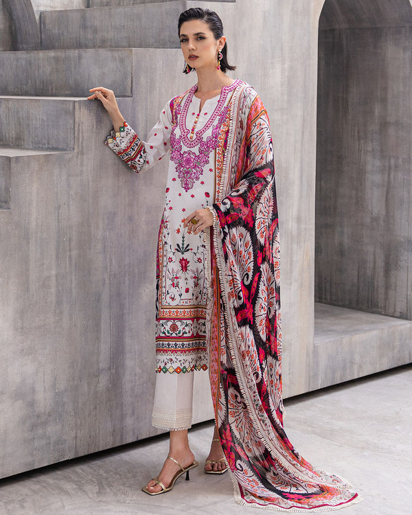Roheenaz | Azalea Printed Lawn 24 | Marigold Meadows