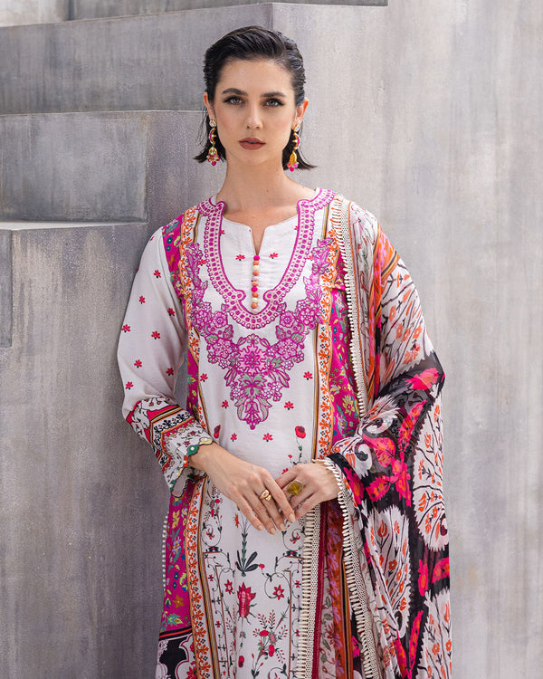 Roheenaz | Azalea Printed Lawn 24 | Marigold Meadows