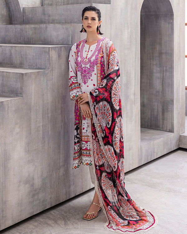 Roheenaz | Azalea Printed Lawn 24 | Marigold Meadows