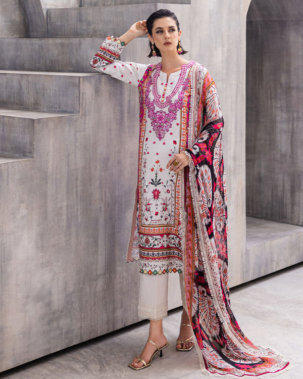 Roheenaz | Azalea Printed Lawn 24 | Marigold Meadows