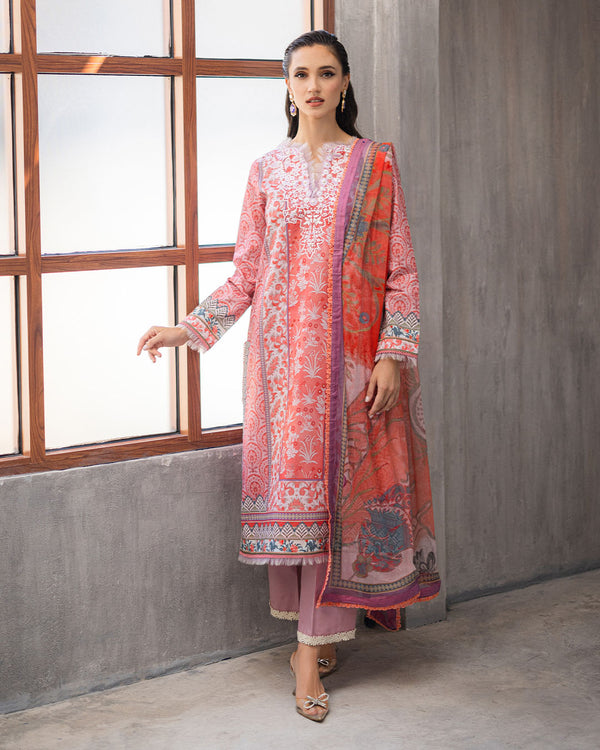 Roheenaz | Azalea Printed Lawn 24 | Sunset Serenade