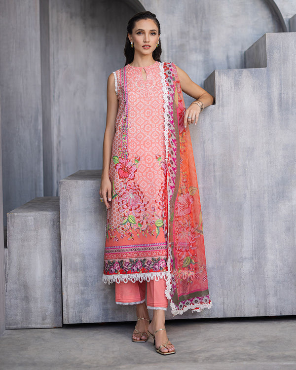 Roheenaz | Azalea Printed Lawn 24 | Radiant Rose