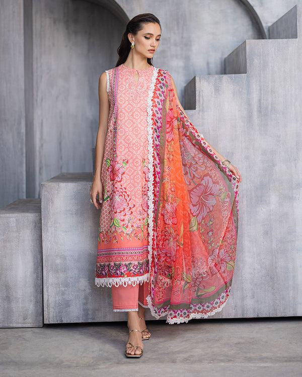 Roheenaz | Azalea Printed Lawn 24 | Radiant Rose