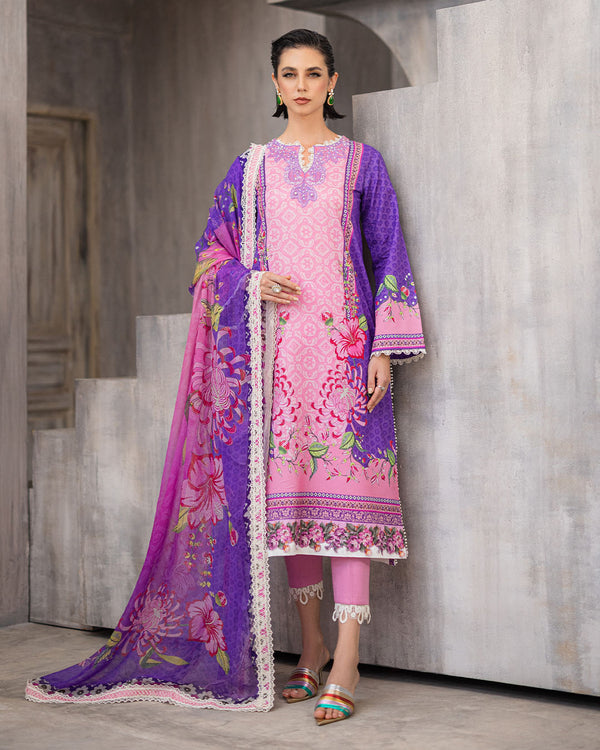 Roheenaz | Azalea Printed Lawn 24 | Luxe Bloom