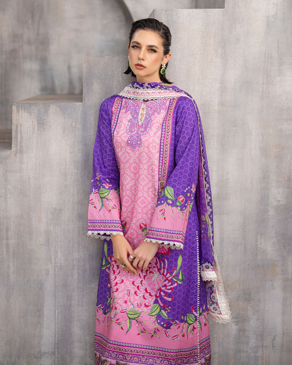 Roheenaz | Azalea Printed Lawn 24 | Luxe Bloom