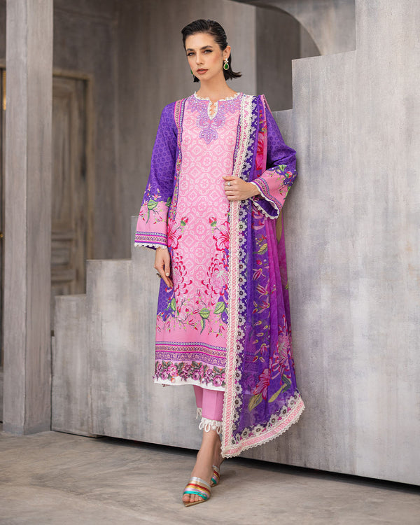 Roheenaz | Azalea Printed Lawn 24 | Luxe Bloom