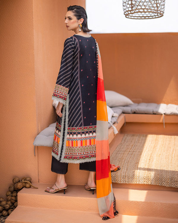 Roheenaz | Azalea Printed Lawn 24 | Midnight Mirage