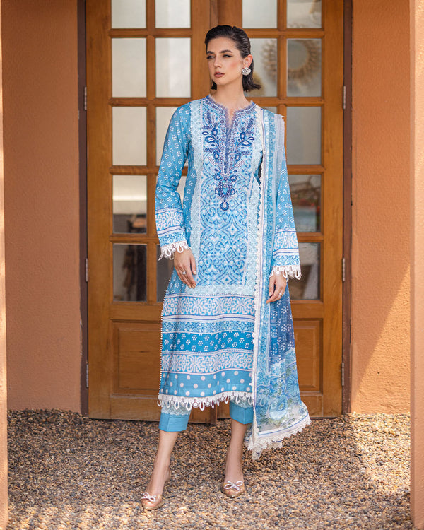 Roheenaz | Azalea Printed Lawn 24 | Starlit Sky