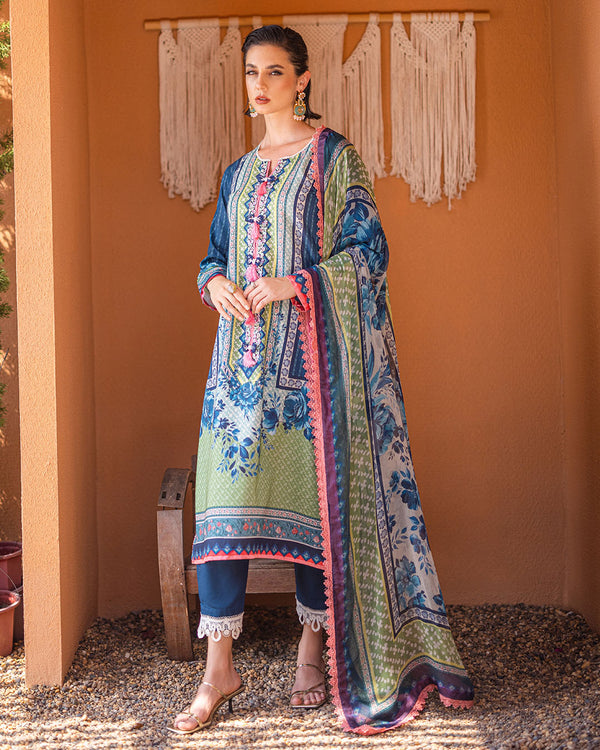 Roheenaz | Azalea Printed Lawn 24 | Mirage Mesh