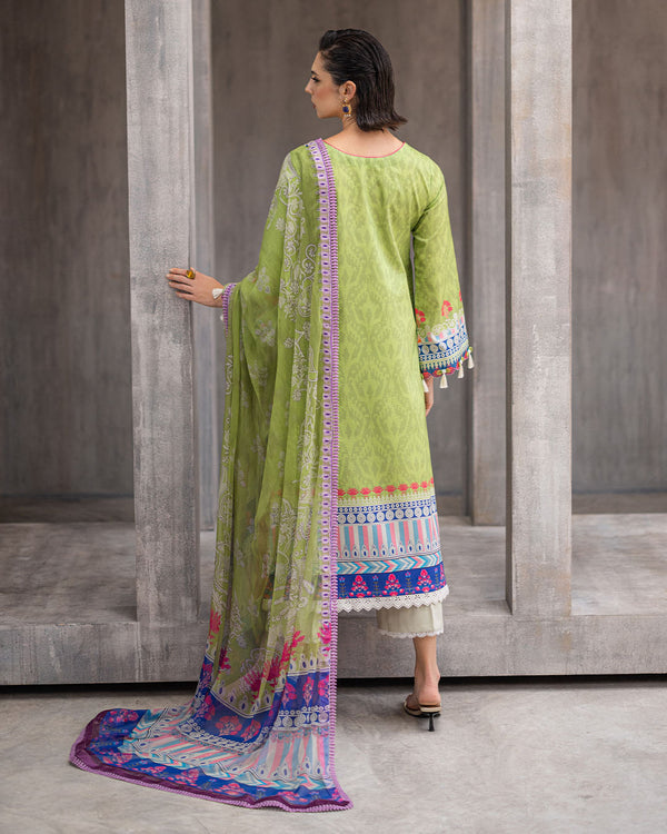 Roheenaz | Azalea Printed Lawn 24 | Serene Seafoam