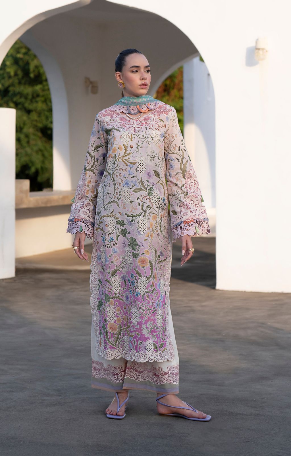 AJR Couture | Printakari Lawn 25 | Rose - Official AJR Couture - Agha Fabrics UK