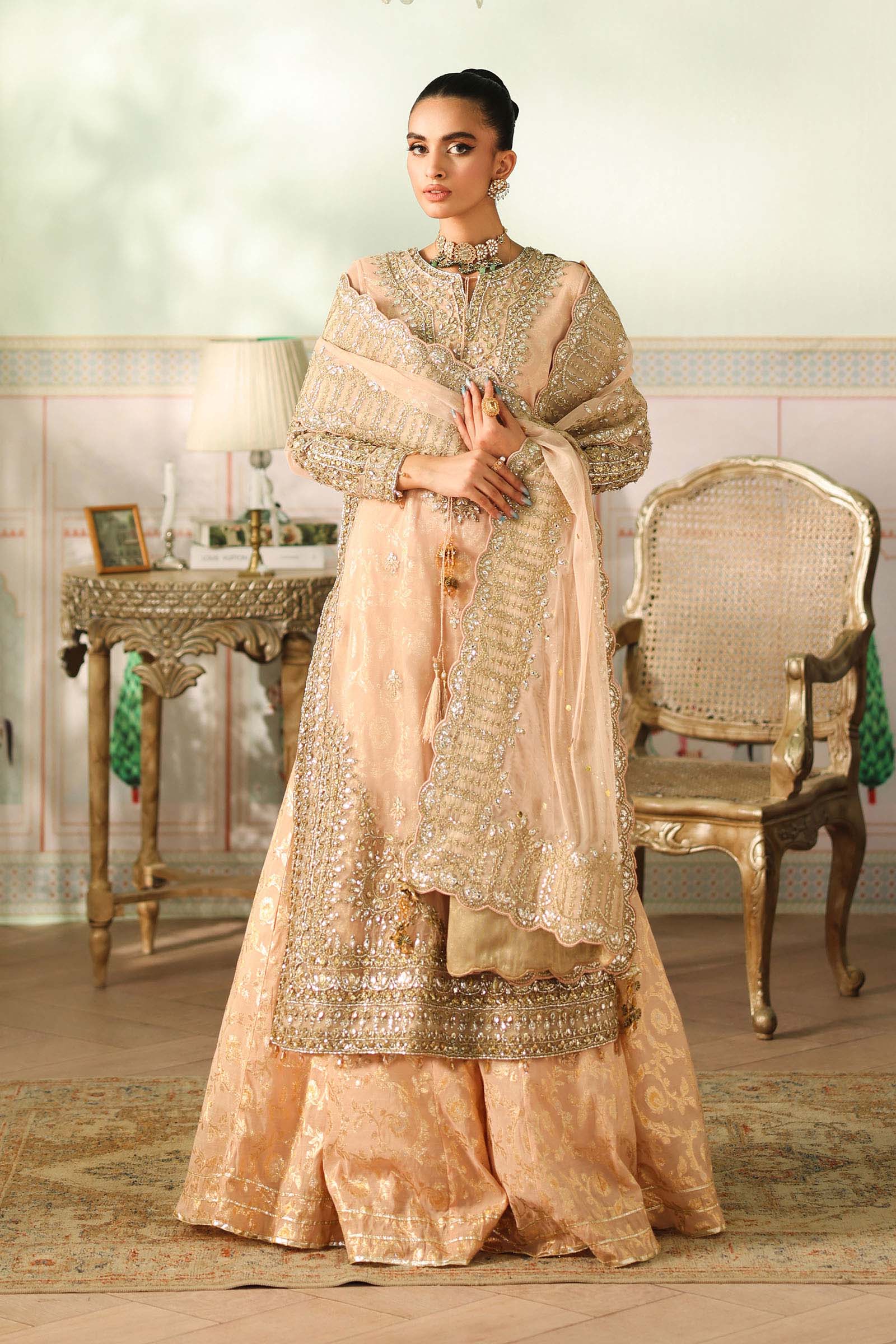 Maria B | Pre Fall Dresses | 3 Piece Embroidered Net Suit EE - Official Maria B - Agha Fabrics UK