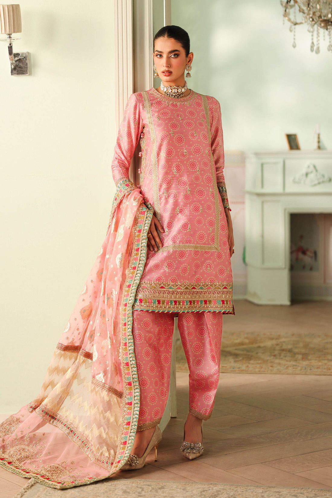 Maria B | Pre Fall Dresses | 3 Piece Embroidered Raw Silk Suit JJ - Official Maria B - Agha Fabrics UK
