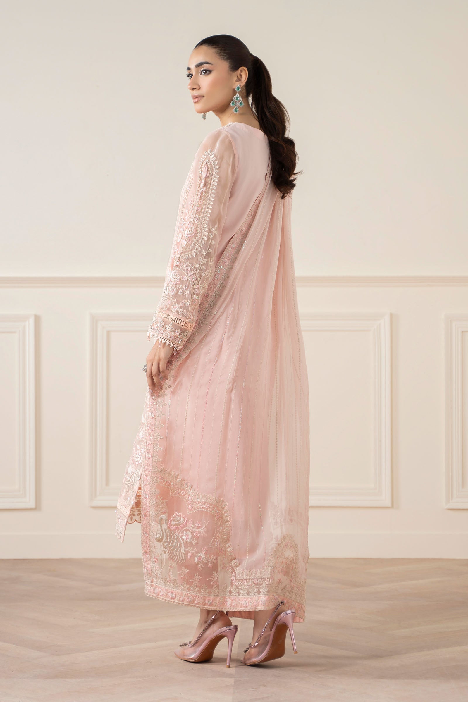 Maria B | Pre Fall Dresses | 3 Piece Embroidered Chiffon Suit OO - Official Maria B - Agha Fabrics UK