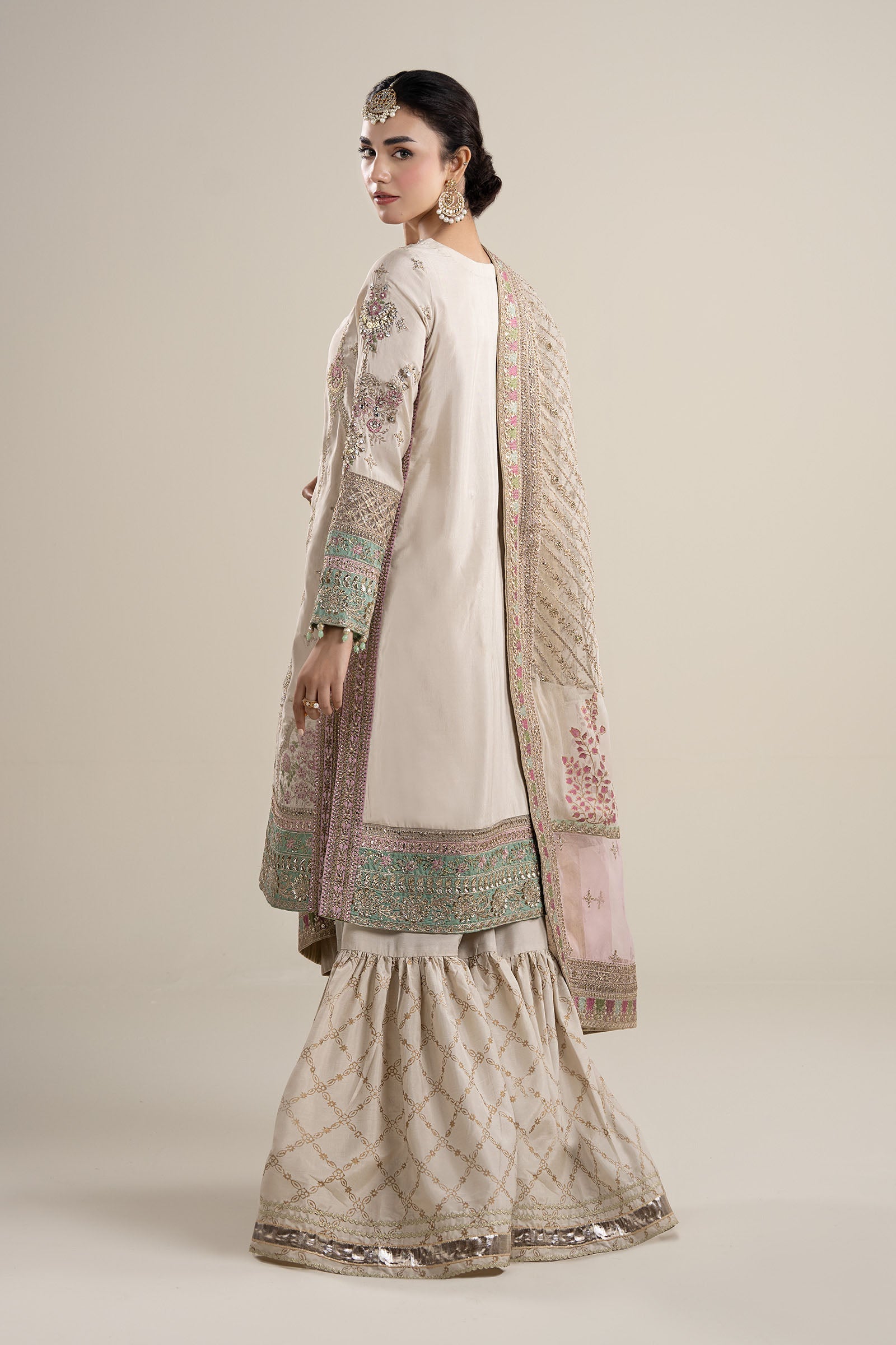 Maria B | Pre Fall Dresses | 3 Piece Embroidered Bamber Raw Silk Suit HH - Official Maria B - Agha Fabrics UK