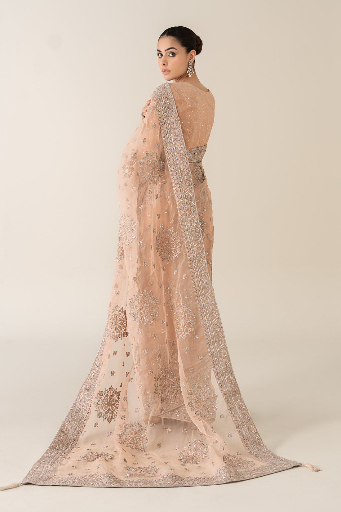 Maria B | Pre Fall 25 | Organza Saree 09 - Official Maria B - Agha Fabrics UK