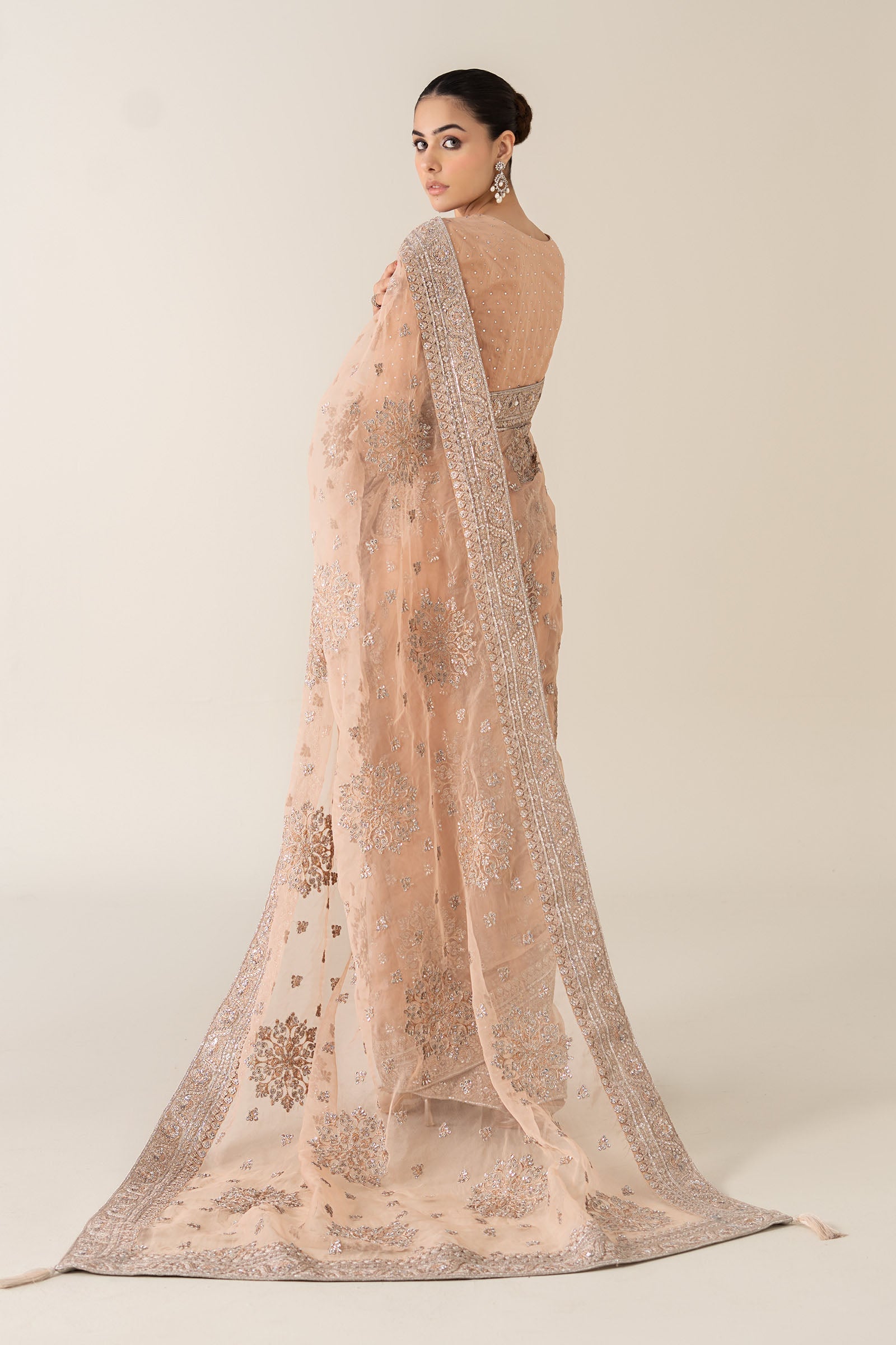 Maria B | Pre Fall 25 | Organza Saree 09 - Official Maria B - Agha Fabrics UK