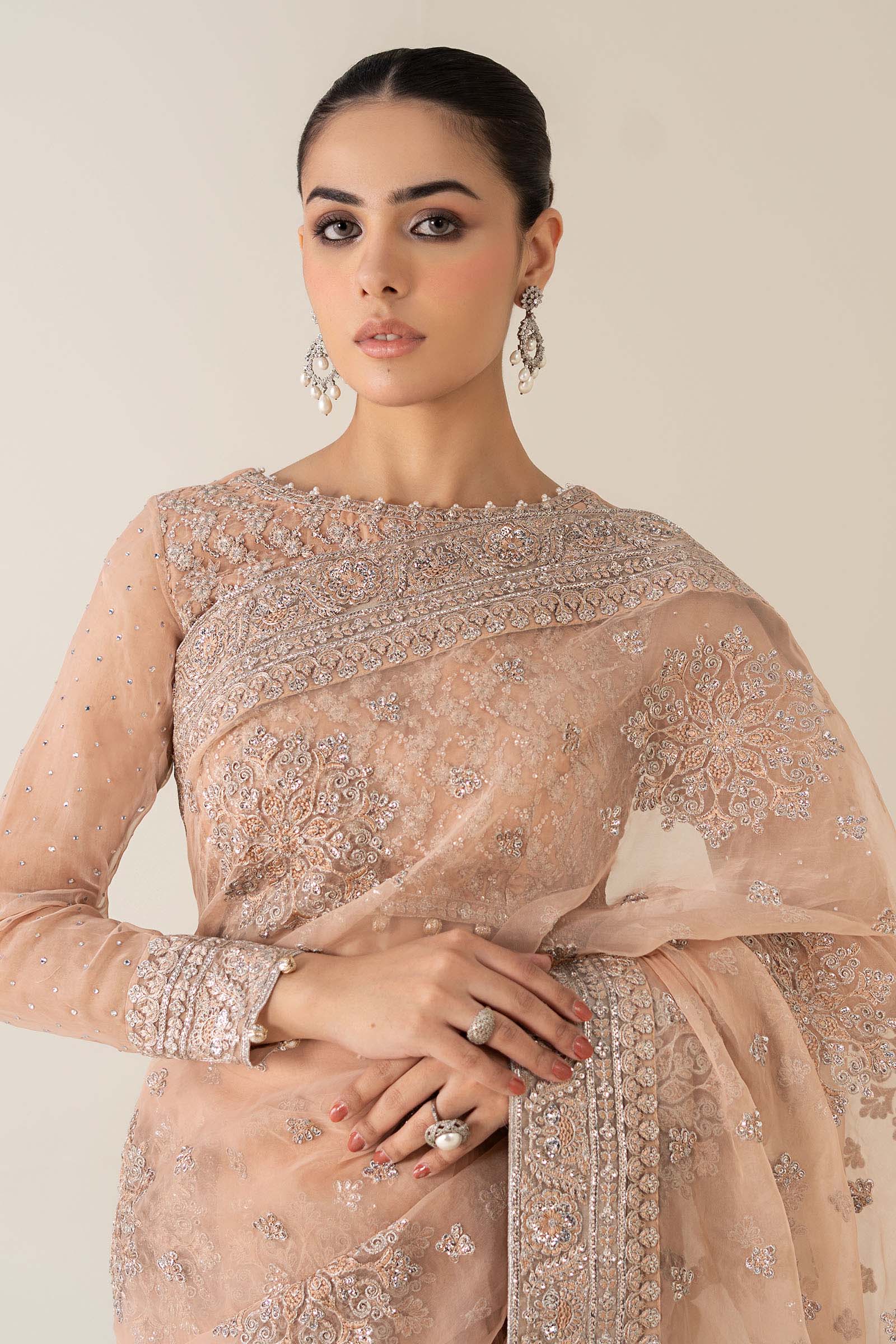 Maria B | Pre Fall 25 | Organza Saree 09 - Official Maria B - Agha Fabrics UK