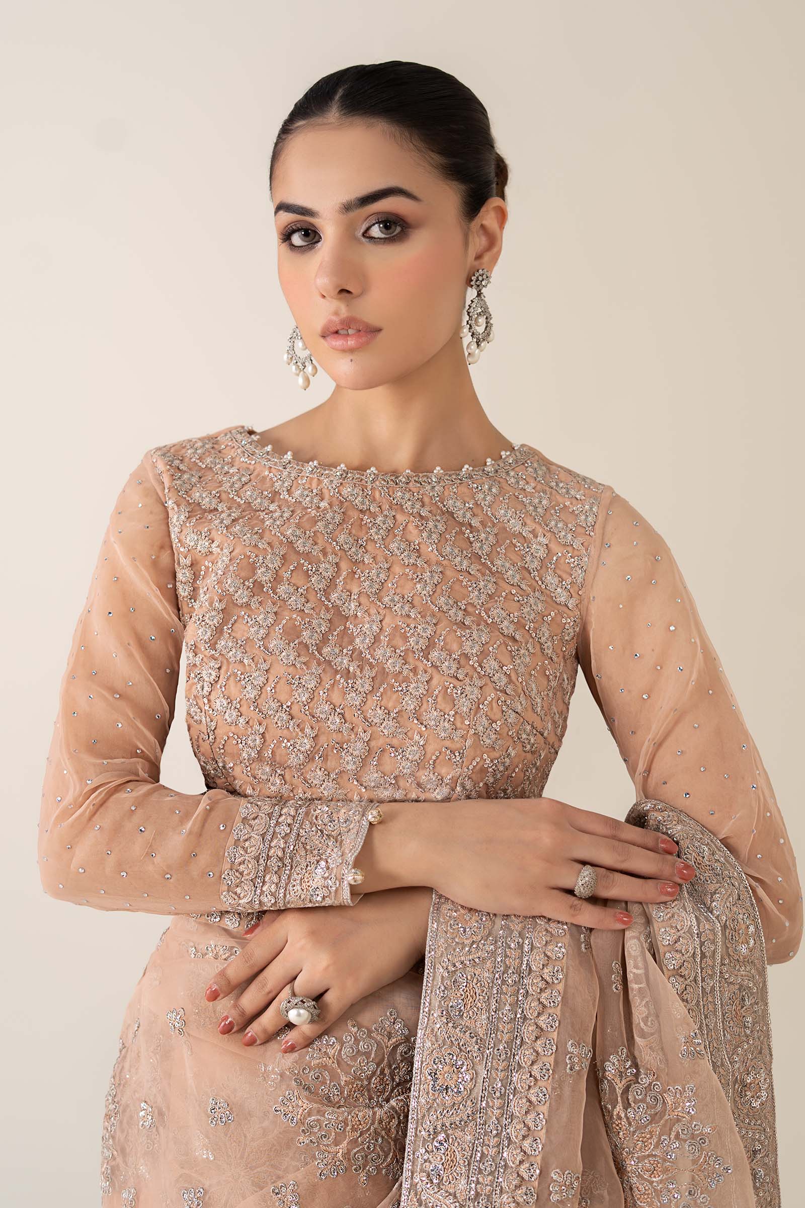 Maria B | Pre Fall 25 | Organza Saree 09 - Official Maria B - Agha Fabrics UK