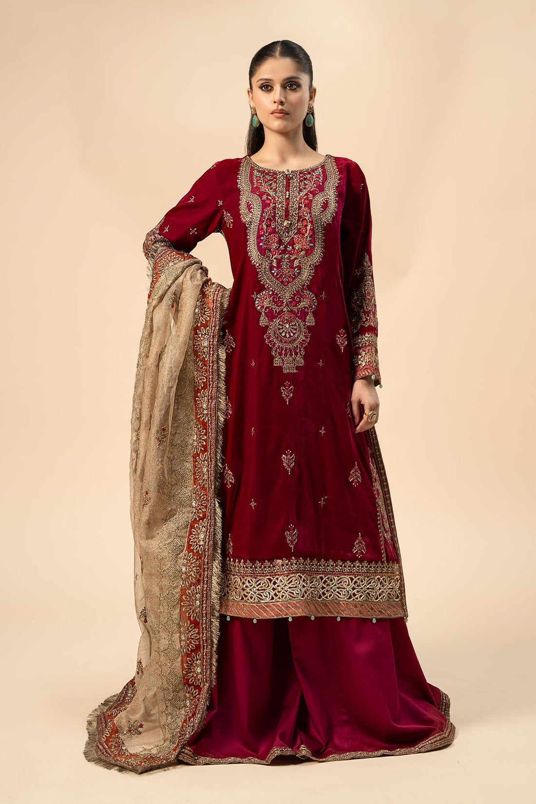 Maria B | Formal Wears | Velvet Suit | SF-W24-29 - Official Maria B - Agha Fabrics UK
